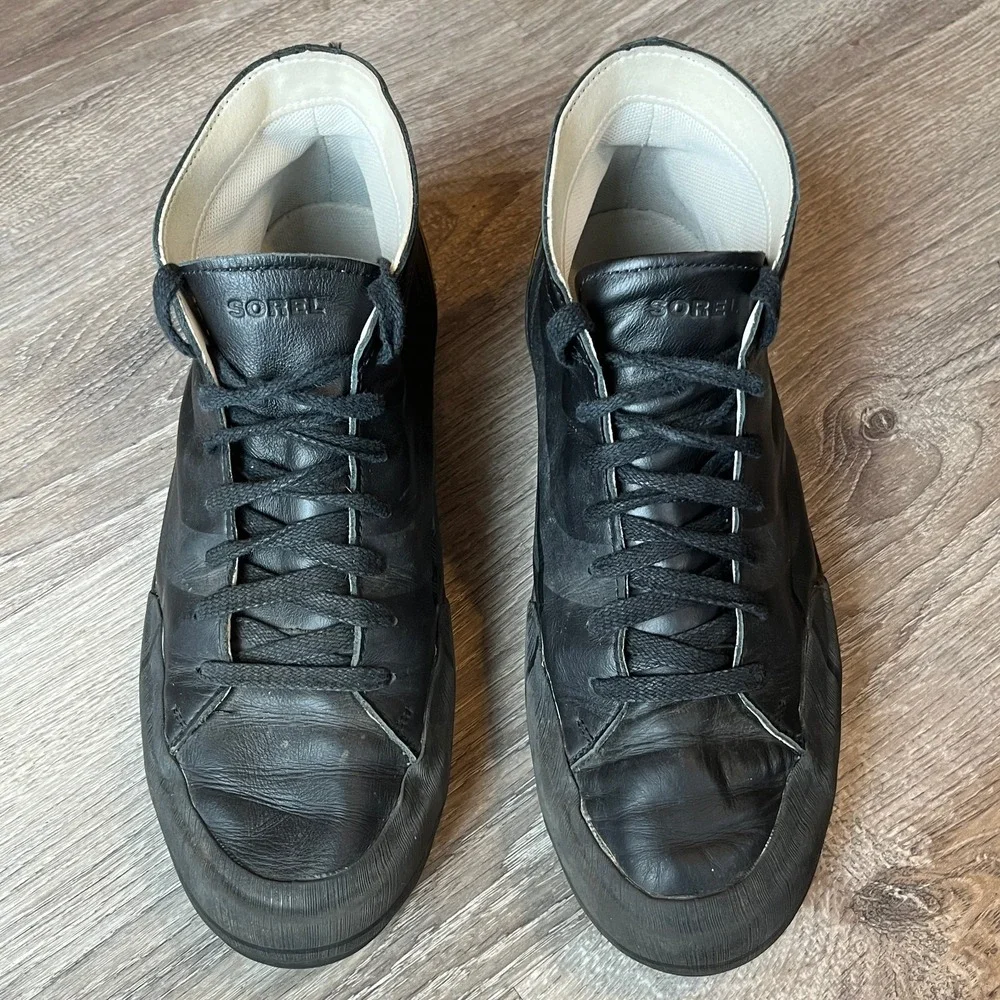 Sorel Grit Waterproof Chukka Sneakers Black Leather Mens 11 UK 10 EU‎ 44